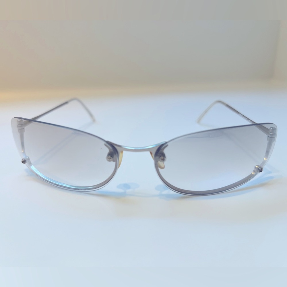 Prada Sunglasses Silver Grey Lens Eyewear Vintage